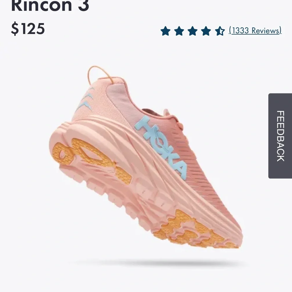 NWT Hoka Rincon 3 women’s running shoes , brand new in box , coral salmon orange - Picture 14 of 16